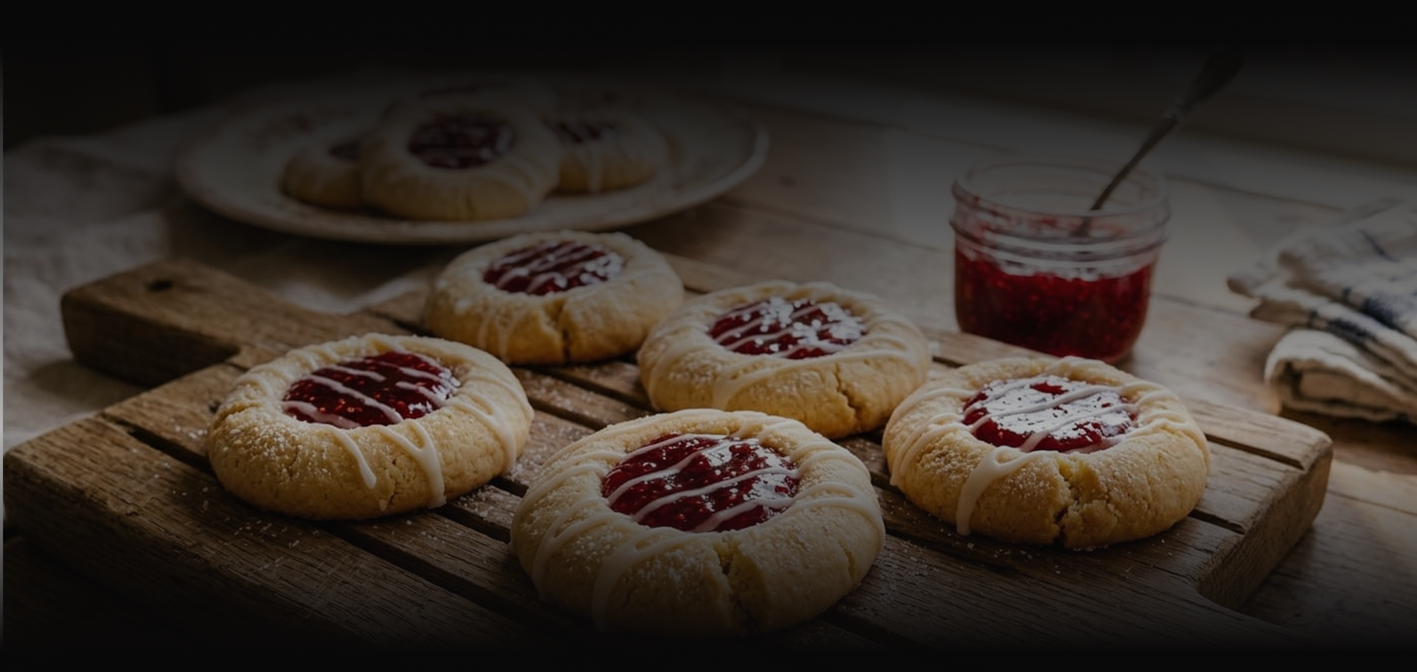 Raspberry Butter Thumbprint Cookies